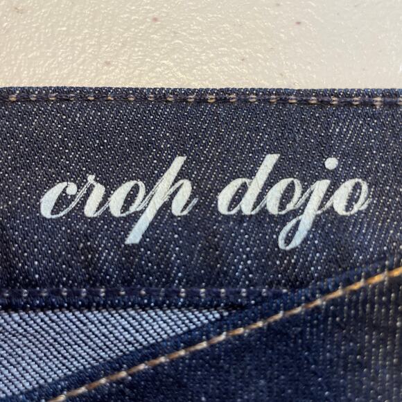 7 For All Mankind Dark Blue Denim Crop Dojo Low Rise Straight Leg Y2K Jeans 28 - Picture 9 of 15